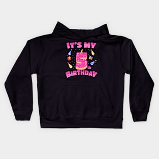 Sweet Donut Its My 5Th Birthday 5 Yrs Old Kids Hoodie